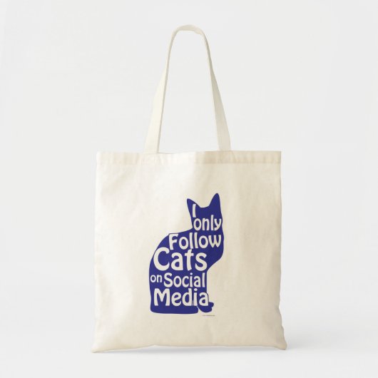 Ik volg alleen Cats Social Media Humor Slogan Tote Bag (Voorkant)
