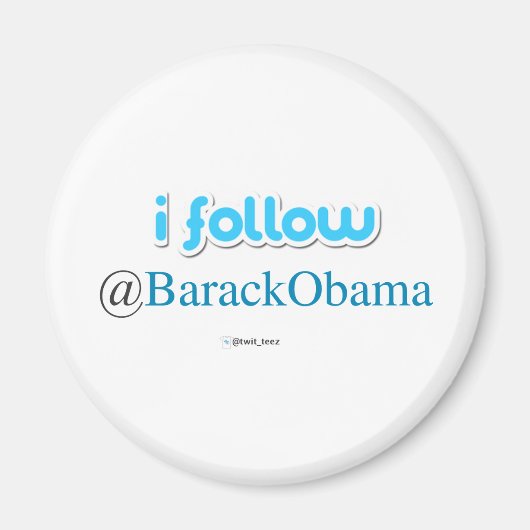 Ik volg @BarackObama Magneet (Voorkant)