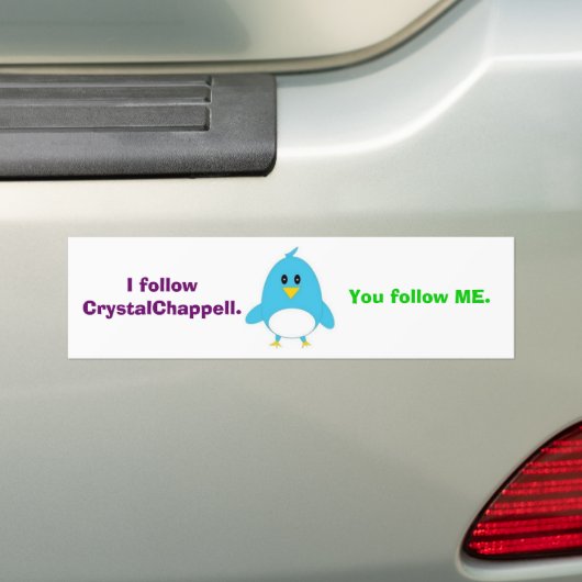 Ik volg Bumpersticker (Op auto)