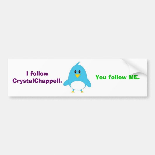 Ik volg Bumpersticker (Voorkant)