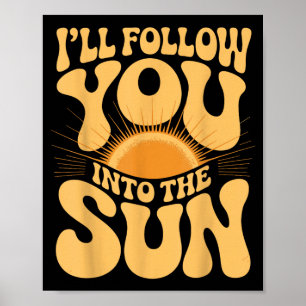 Ik volg in de zon zomer retro 90s grafisch poster