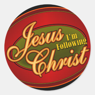 Ik volg Jezus Christus Ronde Sticker