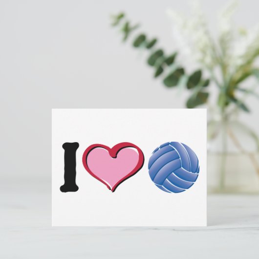 Ik volleybal briefkaart (Staand voorkant)