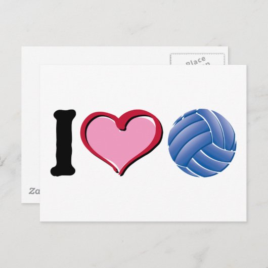 Ik volleybal briefkaart (Voorkant / Achterkant)