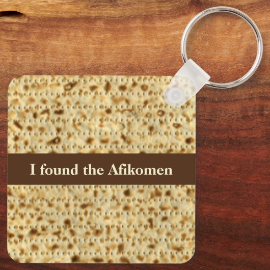 Ik vond de Afikomen matze Pasen  Sleutelhanger (Achterkant)