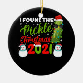 Ik vond de kerstman van 2021 Santa Pickle Keramisch Ornament (Voorkant)