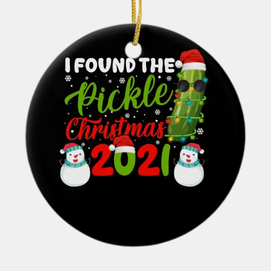 Ik vond de kerstman van 2021 Santa Pickle Keramisch Ornament (Voorkant)