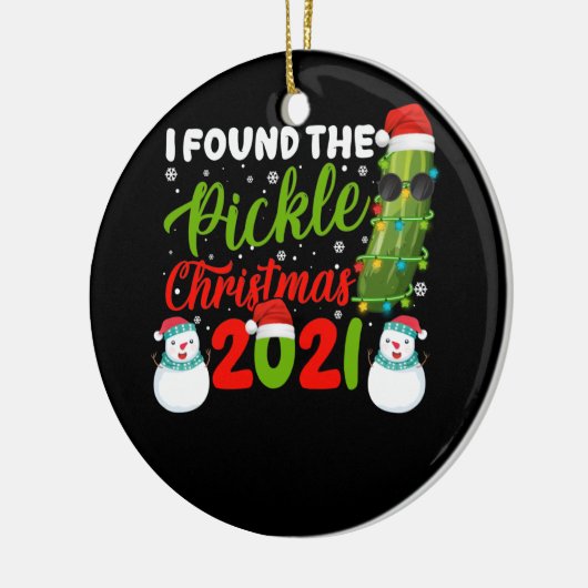Ik vond de kerstman van 2021 Santa Pickle Keramisch Ornament (Links)