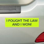 IK VOND DE WET EN IK WON. BUMPERSTICKER (Op auto)
