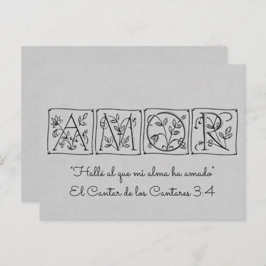 Ik vond Degene van wie mijn ziel houdt ~ Schriftge Briefkaart (Voorkant / Achterkant)