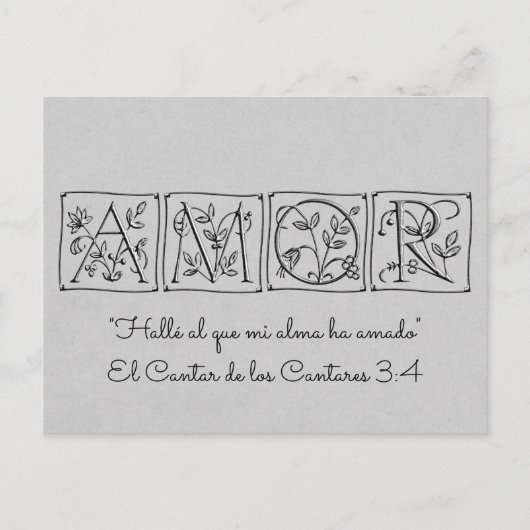 Ik vond Degene van wie mijn ziel houdt ~ Schriftge Briefkaart (Voorkant)