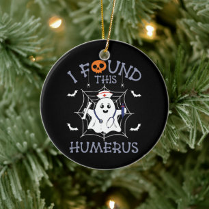 Ik vond deze grappige geest verpleegkunde Hallowee Keramisch Ornament