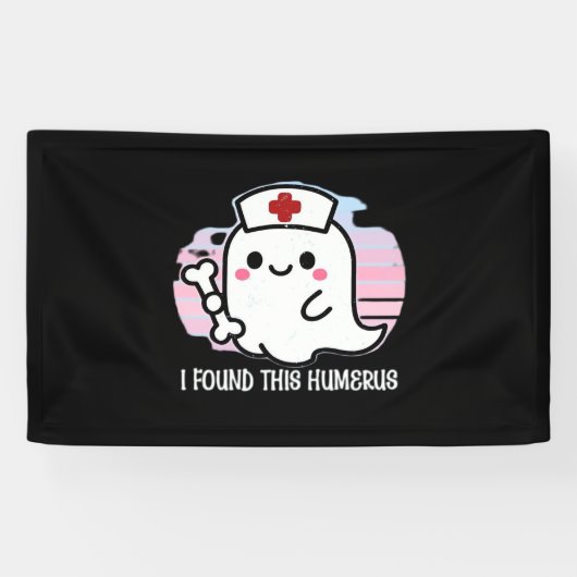 Ik vond deze grappige Halloween Nurse Ghost B Spandoek (Horizontaal)