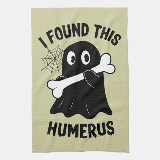 Ik vond deze humerus Halloween geest Theedoek (Verticaal)