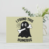 Ik vond deze Humerus Halloween Ghost Kaart (Staand voorkant)