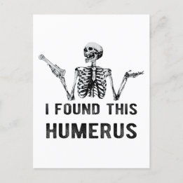 Ik vond deze Humerus Halloween Skeletkaart Briefkaart
