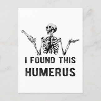 Ik vond deze Humerus Halloween Skeletkaart Briefkaart
