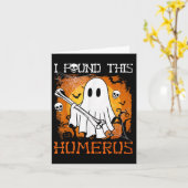 Ik vond dit grappige Halloween Ghost Bone zo grapp Kaart (Gele Bloem)