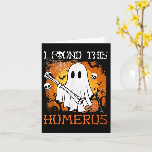 Ik vond dit grappige Halloween Ghost Bone zo grapp Kaart (Gele Bloem)