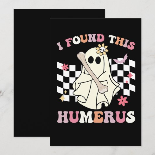 Ik vond dit humerus halloween spookskelet kaart (Voorkant / Achterkant)