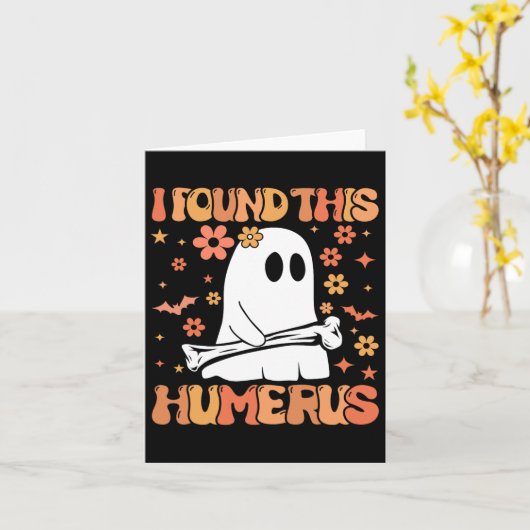 Ik vond dit opperarmbeen leuk spookseizoen Hallo Kaart (Gele Bloem)