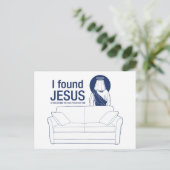 Ik vond jesus dat hij achter de bank zat. briefkaart (Staand voorkant)