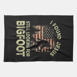Ik vond Jezus nog steeds op zoek naar Bigfoot Grap Theedoek