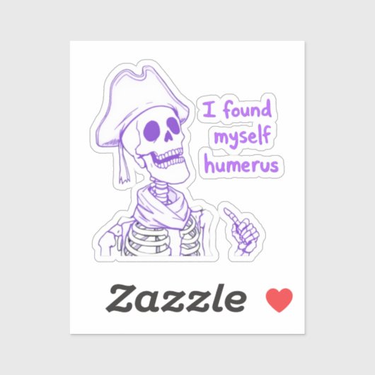 Ik vond mezelf humerus - grappig skelet woordspeli sticker (Vel)