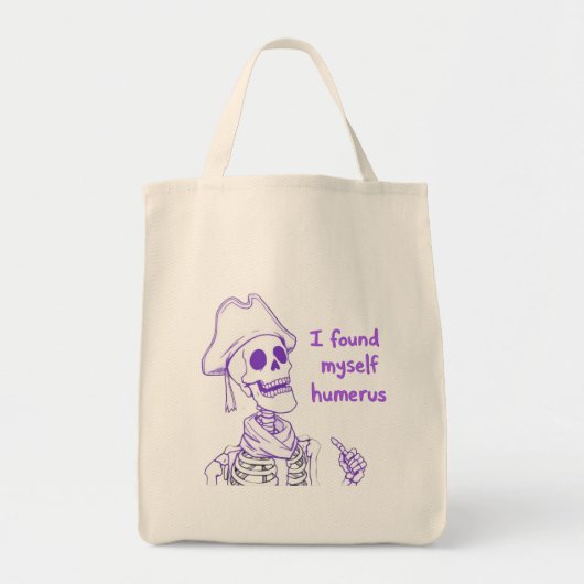 Ik vond mezelf humerus - grappig skelet woordspeli tote bag (Voorkant)
