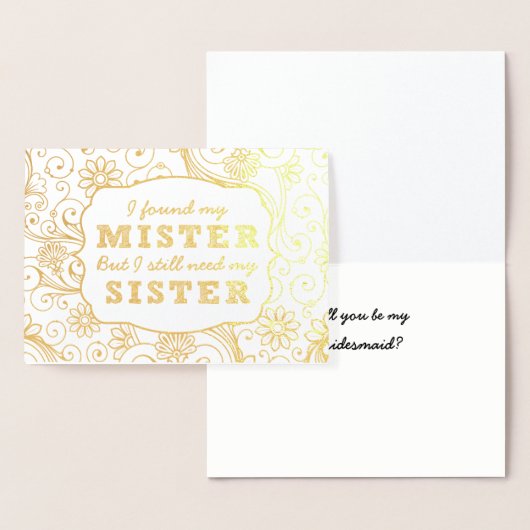 Ik vond mijn meneer, wil jij mijn bruidsmeisje zij folie kaarten (Display)