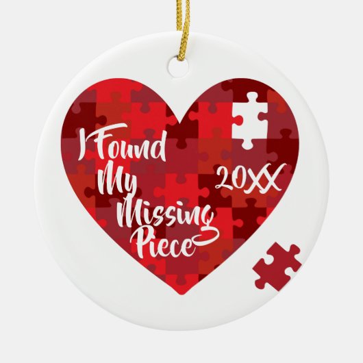 Ik vond mijn ontbrekende stuk - puzzelhart keramisch ornament (Voorkant)