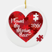 Ik vond mijn ontbrekende stuk - puzzelhart keramisch ornament (Achterkant)