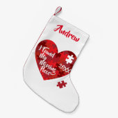 Ik vond mijn ontbrekende stuk - puzzelhart kleine kerstsok (Voorkant (Hangend))