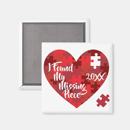 Ik vond mijn ontbrekende stuk - puzzelhart magneet (Voorkant / Achterkant)