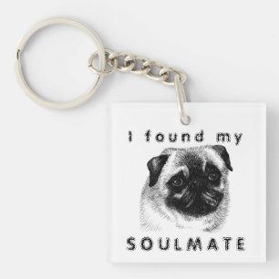 Ik vond mijn pug soulmate. sleutelhanger