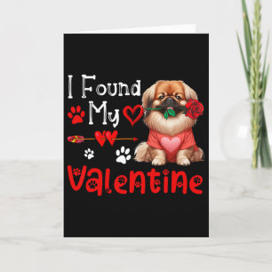 Ik vond mijn Valentijn Pekingees Met Bloem Schatti Kaart