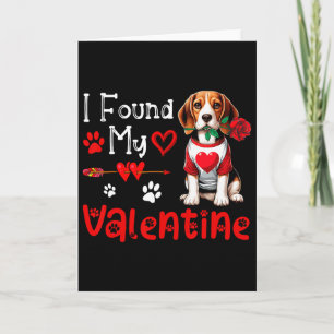 Ik vond mijn valentijns Beagle Met Bloem Hartelijk Kaart
