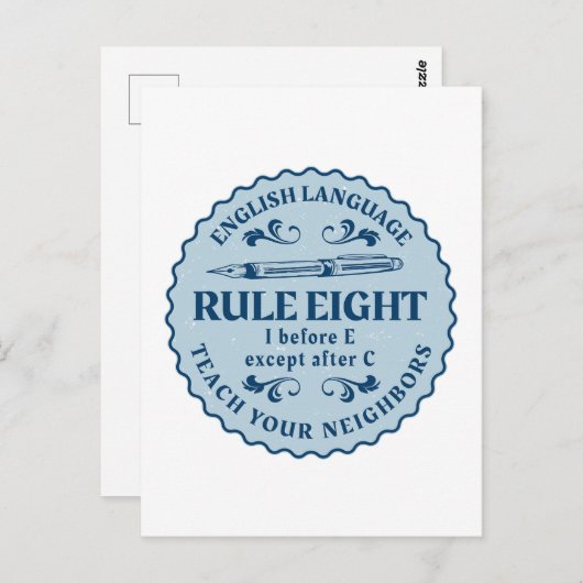 Ik voor E behalve na C Rule Funny Briefkaart (Voorkant / Achterkant)