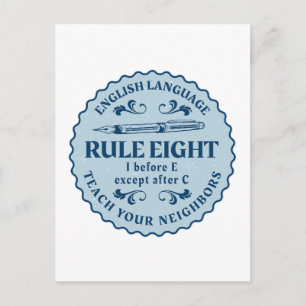 Ik voor E behalve na C Rule Funny Briefkaart