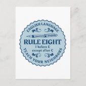 Ik voor E behalve na C Rule Funny Briefkaart (Voorkant)