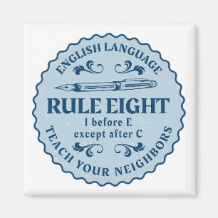 Ik voor E behalve na C Rule Funny Magneet