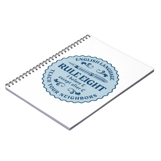 Ik voor E behalve na C Rule Funny Notitieboek (Linkerzijde)