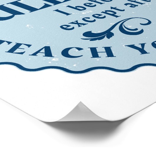 Ik voor E behalve na C Rule Funny Poster (Hoek)