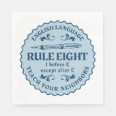 Ik voor E behalve na C Rule Funny Servet (Voorkant)