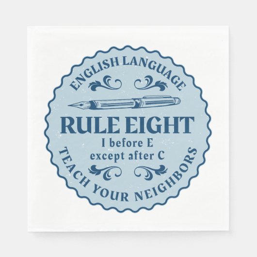 Ik voor E behalve na C Rule Funny Servet (Voorkant)