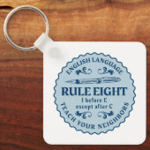 Ik voor E behalve na C Rule Funny Sleutelhanger (Voorkant)