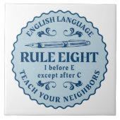 Ik voor E behalve na C Rule Funny Tegeltje (Voorkant)