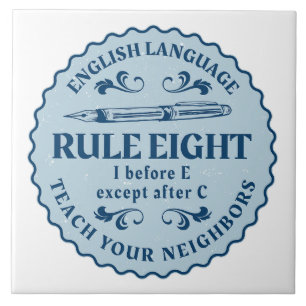 Ik voor E behalve na C Rule Funny Tegeltje