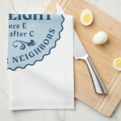 Ik voor E behalve na C Rule Funny Theedoek (Quarter Fold)