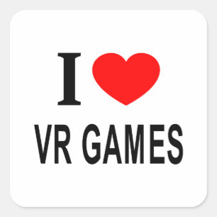 Ik ❤️ VR-GAMES Ik hou van VR-GAMES Ik hart VR-GAME Vierkante Sticker